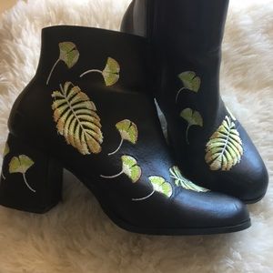 Botanical Black Booties